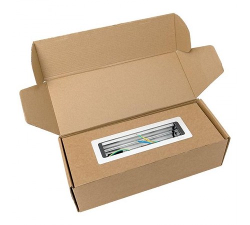 Встраиваемый настольный розеточный блок, 8 модулей, C-Line металлик  cl-vnbin-8-s  EKF