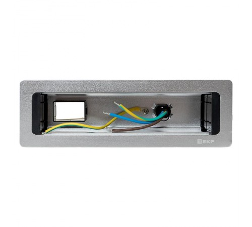 Встраиваемый настольный розеточный блок, 8 модулей, C-Line металлик  cl-vnbin-8-s  EKF