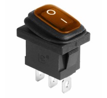 Выключатель клавишный 250V 6А (3с) ON-OFF желтый с подсветкой Mini ВЛАГОЗАЩИТА  36-2177  REXANT