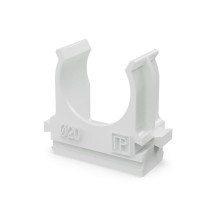 Крепёж-клипса для труб Полистирол белая д20 (100шт/1500шт уп/кор)  PR.02720б  Промрукав