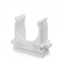 Крепёж-клипса для труб Полистирол белая д20 (100шт/1500шт уп/кор)  PR.02720б  Промрукав