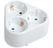 Тройник Т-01/03 3 места 2P+PE 16А треугольный белый  WTP10-16-03-Z-K01  IEK