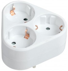 Тройник Т-01/03 3 места 2P+PE 16А треугольный белый  WTP10-16-03-Z-K01  IEK