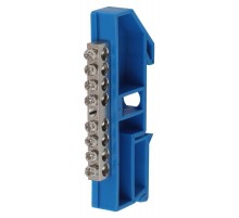 Шина N "Ноль" на DIN-изол ШНИ-6х9-8 никелированная Д-Синий (10/250/9000) NO-222-85-1  Б0044134  ЭРА