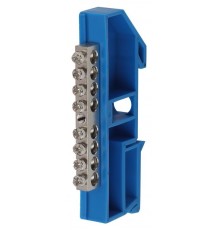 Шина N "Ноль" на DIN-изол ШНИ-6х9-8 никелированная Д-Синий (10/250/9000) NO-222-85-1  Б0044134  ЭРА