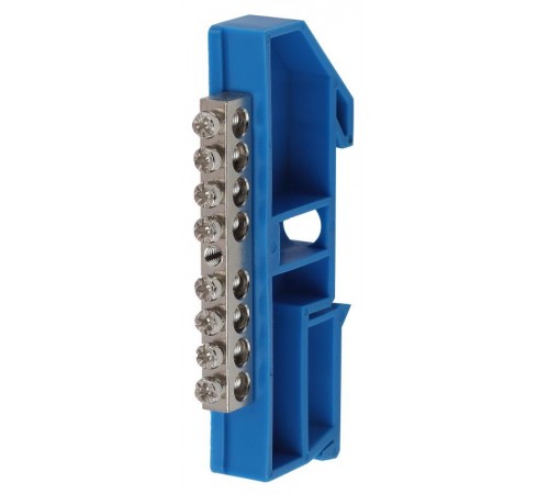 Шина N "Ноль" на DIN-изол ШНИ-6х9-8 никелированная Д-Синий (10/250/9000) NO-222-85-1  Б0044134  ЭРА