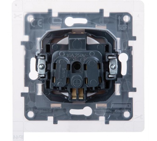 Etika Белый Розетка с заземлением IP44  со шторками с защитной крышкой 16А 250В безвинтовые зажимы  672226  Legrand