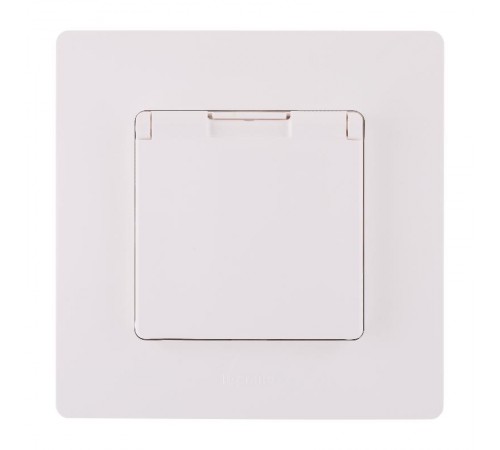 Etika Белый Розетка с заземлением IP44  со шторками с защитной крышкой 16А 250В безвинтовые зажимы  672226  Legrand