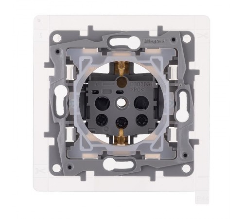 Розетка с заземлением IP44 - Legrand Etika - со шторками с защитной крышкой 16А 250В безвинтовые зажимы - антрацит  672626  Legrand