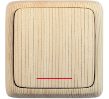 Выключатель открытой установки, одноклавишный, с индикацией, цвет сосна  ВА10-112-02  HEGEL