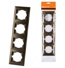 Рамка 4-х постовая вертикальная бронза "Лама"  SQ1815-0735  TDM