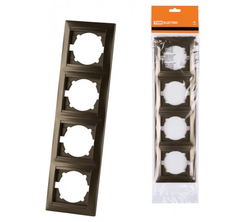 Рамка 4-х постовая вертикальная бронза "Лама"  SQ1815-0735  TDM