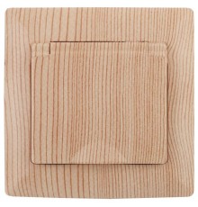 Розетка Intro Solo 4-203-11 с заземлением 2P+E Schuko с крышкой, 16А-250В, IP20, СУ, сосна  Б0053665  Intro