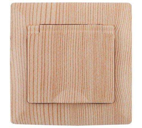 Розетка Intro Solo 4-203-11 с заземлением 2P+E Schuko с крышкой, 16А-250В, IP20, СУ, сосна  Б0053665  Intro