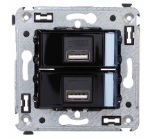 USB зарядное устройство в стену, "Avanti", "Черный квадрат"  4402543  DKC