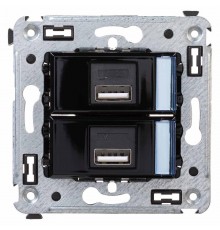 USB зарядное устройство в стену, "Avanti", "Черный квадрат"  4402543  DKC