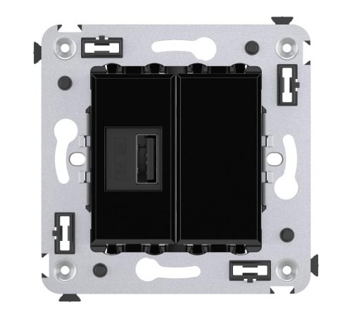 USB зарядное устройство в стену, "Avanti", "Черный квадрат"  4402543  DKC