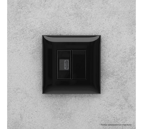 USB зарядное устройство в стену, "Avanti", "Черный квадрат"  4402543  DKC