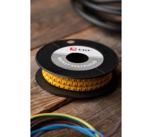 Маркер-кабельный 6,0кв.мм "4" (500шт.) (ЕС-3) EKF PROxima  plc-KM-6-4  EKF