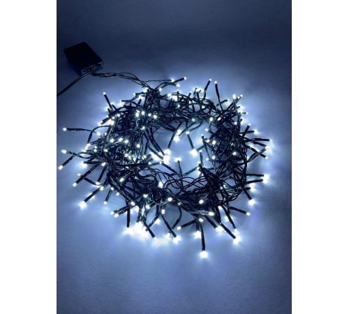 Гирлянда светодиодная  Нить Мишура 3,9 м зеленый провод, холодный свет, ENIN - GC  220V IP20 (24/576)  Б0047969  ЭРА