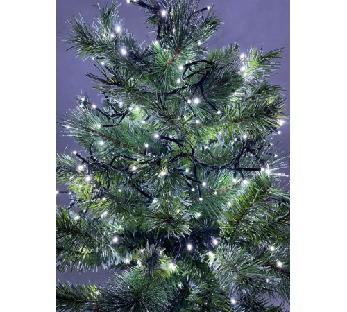 Гирлянда светодиодная  Нить Мишура 3,9 м зеленый провод, холодный свет, ENIN - GC  220V IP20 (24/576)  Б0047969  ЭРА