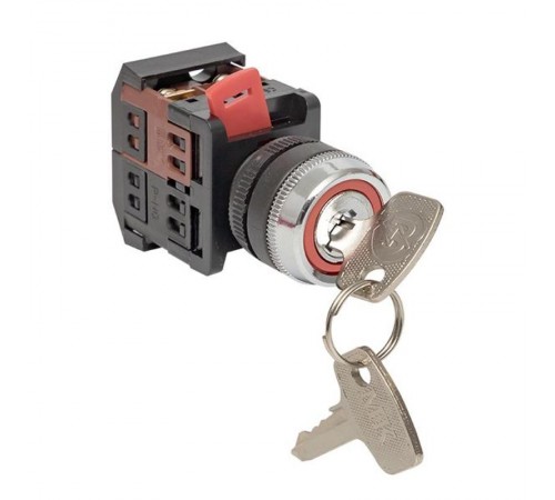 Переключатель АKS-22 черный c замком возвратный NO+NC EKF PROxima  aks-22  EKF