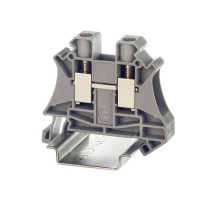 Клемма проходная, винтовой зажим, 2 точки подключения, 10 кв.мм, серая  TUR-10  DKC