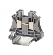 Клемма проходная, винтовой зажим, 2 точки подключения, 10 кв.мм, серая  TUR-10  DKC