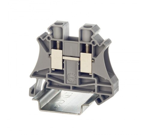 Клемма проходная, винтовой зажим, 2 точки подключения, 10 кв.мм, серая  TUR-10  DKC