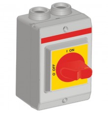 Рубильник в боксе OTP16KA3M1 до 16А 3х-полюсный, красно-желтая р учка, резьба 4xM20  1SCA022401R0330  ABB