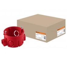 Коробка установочная 68х42 стыковочные узлы, красная с саморезами  SQ1402-1116  TDM