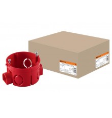 Коробка установочная 68х42 стыковочные узлы, красная с саморезами  SQ1402-1116  TDM
