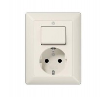 Штепсельная розетка SCHUKO 16A 250V~ с универсальным выключателем; слоновая кость  AS5576U  Jung