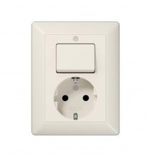 Штепсельная розетка SCHUKO 16A 250V~ с универсальным выключателем; слоновая кость  AS5576U  Jung