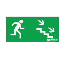 Светильник аварийного освещения ЭЗ "Эвакуационный выход по лестнице направо-вниз" (150х300)  1009150300  АСТЗ