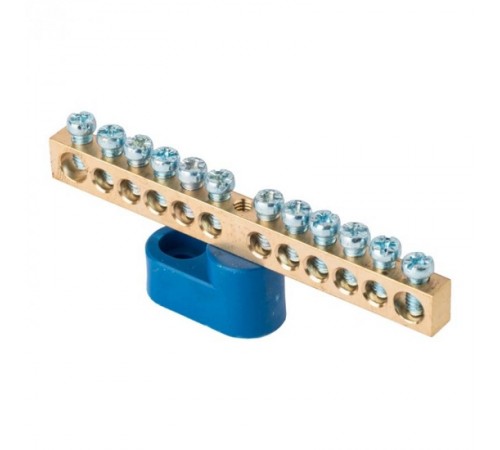 Шина "0" 63.12 (1-н изолятор стойка) латунь EKF PROxima  sn0-63-12-1  EKF