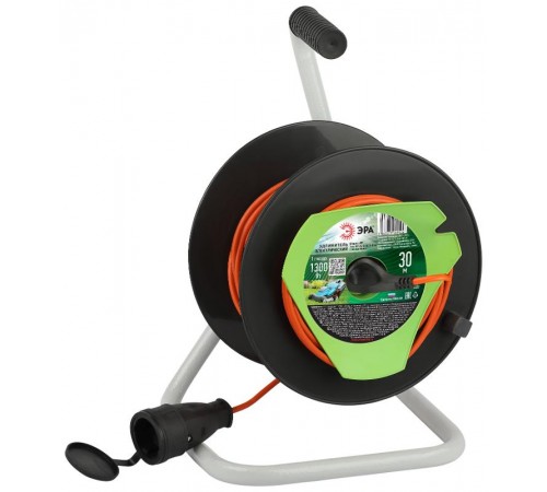 Удлинитель силовой  RP-1e-3х0.75-30m на пластиковой катушке c заземлением 1 розетка 30м ПВС 3х0,75мм2   Б0059774  ЭРА