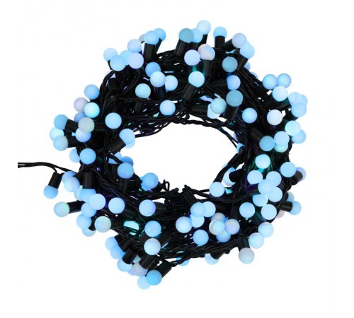 Гирлянда "Мультишарики" 17,5мм, 20 м, черный ПВХ, 200 диодов, цвет синий  303-503  NEON-NIGHT