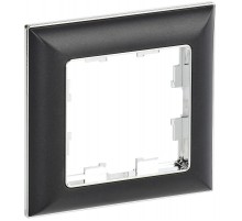 BRITE Рамка 1-ая РУ-1-Бр хром/черный  BR-M12-12-2-K23  IEK