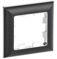 BRITE Рамка 1-ая РУ-1-Бр хром/черный  BR-M12-12-2-K23  IEK