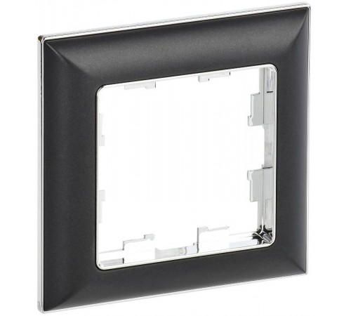 BRITE Рамка 1-ая РУ-1-Бр хром/черный  BR-M12-12-2-K23  IEK