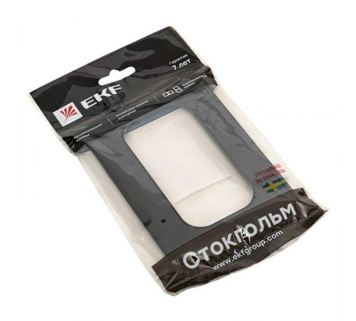 Стокгольм Рамка для розетки 2-местная черная EKF PROxima  EYM-G-303-30  EKF