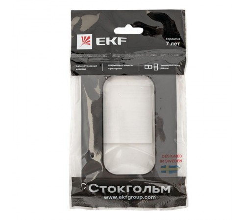 Стокгольм Рамка для розетки 2-местная черная EKF PROxima  EYM-G-303-30  EKF