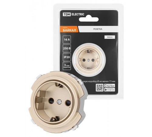 Розетка 2П+З 16А 250В с защ. шт. шампань, "Байкал"   SQ1819-0507  TDM