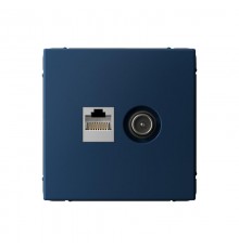 ArtGallery Аквамарин Розетка двойная TV + компьютерная RJ45, кат. 5Е  GAL001189  SE