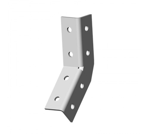 Угол 3D 135 град., 8 отверстий, толщ. 4,0 мм, гор. цинк, 368127  УС135-3D8-4,0-ГЦ   Ostec
