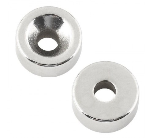 Неодимовый магнитный диск 20х5 мм с зенковкой 10х4,5 мм (упаковка 2 шт.)  72-3603  REXANT