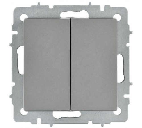 BRITE Выключатель 2-клавишный перекрестный 10А ВС10-2-3-БрС сталь  BR-V23-0-10-K46  IEK