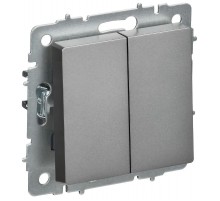 BRITE Выключатель 2-клавишный перекрестный 10А ВС10-2-3-БрС сталь  BR-V23-0-10-K46  IEK
