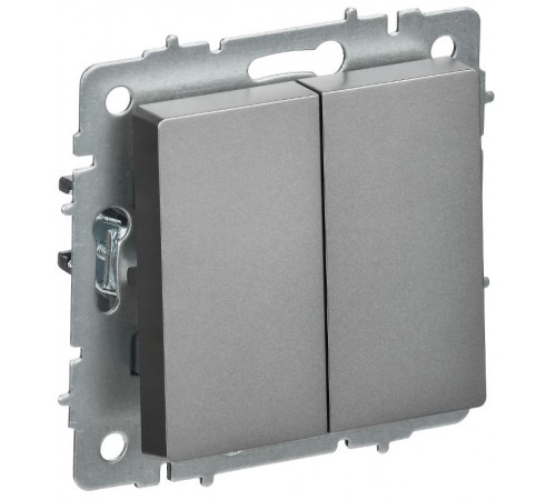 BRITE Выключатель 2-клавишный перекрестный 10А ВС10-2-3-БрС сталь  BR-V23-0-10-K46  IEK
